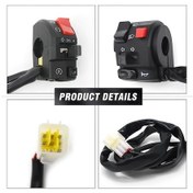Resim Hightower Motorsiklet Anahtarları Çifti Sinyal Far Kornası Switch Seti 22mm Universal 