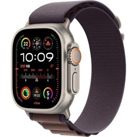 Resim Apple Watch Ultra 2 GPS + Cellular 49mm Natürel Titanyum Kasa ve Indigo-Alpine Loop Kordon Akıllı Saat 