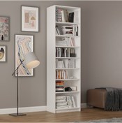 Resim Asra Trend %100 Mdflam Beyaz Kitaplık K-01 