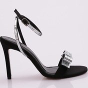 Resim Dgn Kadın Taş Fiyonk Detaylı Abiye Siyah Saten 21723236 