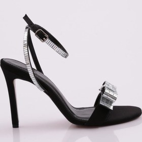 Resim Dgn Kadın Taş Fiyonk Detaylı Abiye Siyah Saten 21723236 