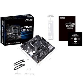 Resim PRIME A520M-K AM4 DDR4 (2xDIMM-64GB) 4600Mhz VGA/HDMI mATX 