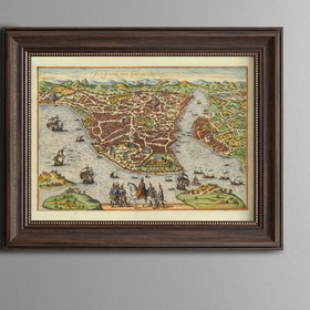 Resim epiqart İstanbul Haritası - Vintage Desenli Çerçeve 