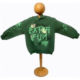 Resim Nk Kids Erkek Çocuk Pamuklu Orta Kalınlıkta Kapüşonlu Sweatshirt-15449 YESIL 