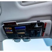 Resim Polham Organizer Güneşlik Araç Cüzdanı, Telefon Tutucu, Gözlük, Kartlık, Kimlik, Para, Kalem Tutucu 