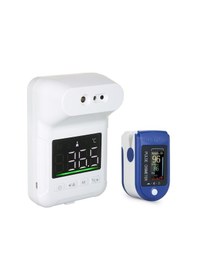 Resim Ulzyvf Yüksek Hızlı Duvar Tipi Temassız Ateş Ölçer Ve Nabız Oksimetre Seti - Hassas Ölçüm 