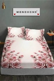 Resim MONOHOME%100 Pamuk Lastikli Çarşaf Takımı Pudra Renk Çift Kişilik, MONOHOME82501 