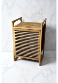 Resim Bambu Kirli Çamaşır Sepeti Banyo Düzenleyici Oyuncak Saklama Organizer 