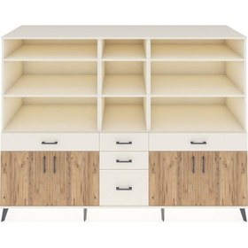 Resim Kronos Dolap 11 Raflı 5 Çekmeceli 4 Kapaklı 220x59x163 Aytaşı-çam Aytaşı-çam/aytaşı 