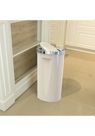 Resim Primanova Lenox Plastik Bej Çöp Kovası 35 Litre Döner Kapaklı Bej 