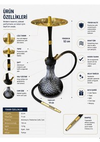 Resim Xhoob Siyah-gold Nargile Takımı 