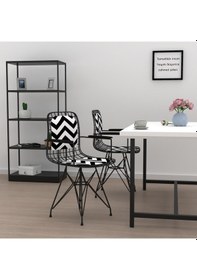 Resim Knsz kafes tel sandalyesi 1 li mazlum syhaldo kolçaklı sırt minderli ofis cafe bahçe mutfak 