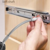 Resim Esnek Elektrikli Matkap Mil Seti: 200-400 mm/20,07-39,88 cm Matkap Uzatma Mil, Tornavida Uçları, Çok Açılı Çalışma, Karbon Çelik Malzeme 