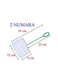 Resim Birevcil 2 Numara Beyaz Akvaryum Balık Kepçesi 12X9X23 32 Cm 
