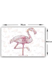 Resim Decorita Flamingo Desen | Cam Ocak Arkası Koruyucu | 49,5cm X 76cm 