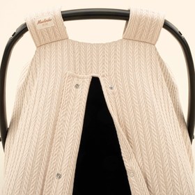 Resim Puset Örtüsü - Tek Taraflı - Sütlü Kahve Örgü 