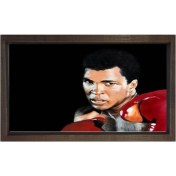 Resim Deniz Çerçeve Boks Eldivenleriyle Muhammed Ali Tablosu-Çerçevesiz - 45 x 30 cm 