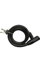 Resim Zozo 12x80 Anahtarlı Halat Kilit Siyah Renkli Standart Ebatlarda Çelik Spiral Halat 