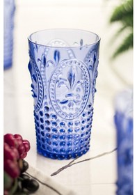 Resim Akrilik Mavi Tekli Uzun Bardak & Su Meşrubat Bardağı 750 Ml Büyük Boy & Cam Değildir Diğer 