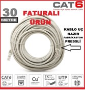 Resim ATAELEKTRONİK 30mt 30 Metre Cat6 Modem Ile Smart Led Tv Televizyon Arası Internet Ethernet Kablosu Ket6 