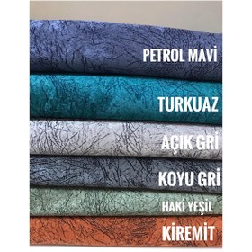 Resim Madame Blue Damarlı Kadife Süngerli Kaymaz Koltuk Çekyat Örtüsü - 477932974 