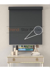 Resim Gri Stor Etek Dilimsiz Zebra Stor Güneşlik Perde Gri 