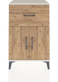 Resim Hyperion Komodin Tek Raflı Tek Çekmeceli 2 Kapaklı 60x44x96 Aytaşı-çam Aytası 