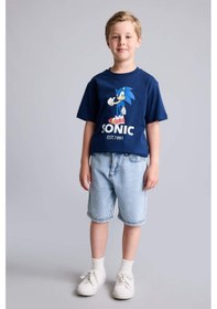 Resim Defacto Sonıc The Hedgehog Lisanslı New Regular Fıt Bisiklet Yaka Kısa Kollu Lacivert Tişört Erkek Çocuk H8435a826hsnv248 Lacivert-nv248 
