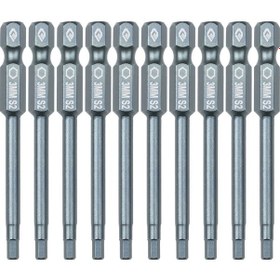 Resim Kosona 10 Adet H3.0 Magnetik Uçlu S2 Çelik Tornavida Ucu Seti - Mavi, 65mm Uzunluk, 6.3mm Sap, Hrc 58 Sertlik 