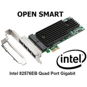 Resim Open Smart OPS01G64NT Quad 4 Port Intel 82576EB Gigabit PCI-E X1 Ethernet Kart 