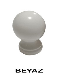 Resim Perdemix Ahşap Rustik Top Başlık 1 Adet Beyaz 