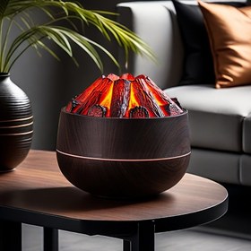 Resim Yeni şık su sis nemlendirici ofis masaüstü su sis kömür volkan nemlendirici 