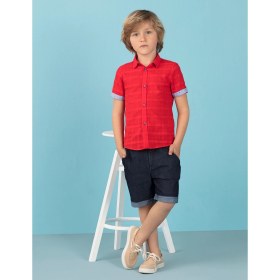 Resim Ollie&Olla Kırmızı Erkek Çocuk Gömlek 