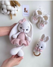 Resim Amigurumi Rapunzel Tavşan 3'lü Set 