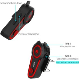 Resim Qasul A30 Bluetooth 5.2 Stereo Bluetooth Interkom Kulaklık Motosiklet-Bisiklet Kask Montaj 