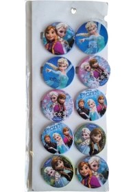 Resim Frozen Elsa Lisanslı Yaka Çanta Metal Rozeti 10 Lu Paket Pinyata İçi Hediyesi Diğer 