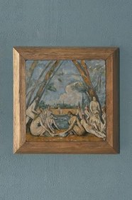 Resim Oscar Stone Decor Masif Çerçeveli Doğaltaş Tablo 28X28 Cm The Bathers (Banyo Yapanlar) Paul Cezanne Prmt2020-1637 