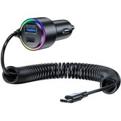 Resim Honeybeeshop Siyah Serbestce Uzatilabilir Geri Cekilebilir Yayli Super Hizli Arac Sarj Cihazi 1-3 Arayuzlu 