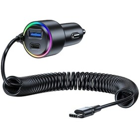 Resim Honeybeeshop Siyah Serbestce Uzatilabilir Geri Cekilebilir Yayli Super Hizli Arac Sarj Cihazi 1-3 Arayuzlu 