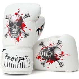 Resim Titan Sport Beyaz Kanlı Kurukafa Desenli Fgr Model-4 Boks Eldiveni Çok Renkli 