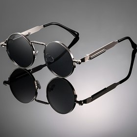 Resim Erkekler ve Kadınlar için Vintage Yuvarlak Çerçeve Punk Tarzı Metal Çerçeve Gözlükler - Siyah Renkli Lensli Şık Retro Tasarım, Dayanıklı PC Malzeme, Doğum Günü Hediyeleri, Fotoğrafçılık Aksesuarları ve Moda Aksesuarları için Mükemmel, Vintage Gözlükler 