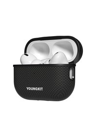 Resim Apple Uyumlu AirPods Pro Kılıf Magsafe Aramid Fiber Youngkit 1500d Kevlar Extreme Wing Serisi Siyah 