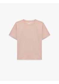 Resim Koton Kısa Kollu Bisiklet Yaka Oversize Spor Tişört Pembe Melanj 6sak10056nk 56x 
