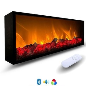 Resim Arif Şömine Dekoratif Elektrikli Yapay Şömine - 120x25x15 Cm - Farklı Renk Modları, Kumandalı, Bluetooth 