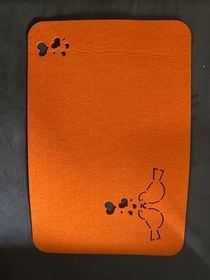 Resim Keçe Amerikan Servis, Kuş Desenli Kalp Motifli, Turuncu Mor Pembe, 3 Adet 