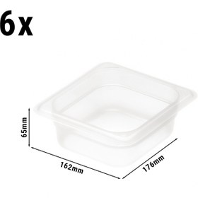 Resim Polipropilen GN Küvet 1/6 - Yarı Saydam - Yükseklik: 65 mm | CAMBRO - (6 adet) 