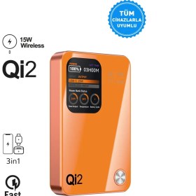 Resim Intouch 10.000 mAh Hızlı Şarj Qı2/pd Powerbank 20W TFT Ekranlı Premium Serisi Magsafe Uyumlu 