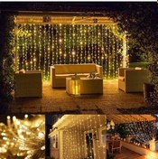 Resim 2x2 Perde Led Sarı Işık Plastik Kancalı Resimdeki Gibi 