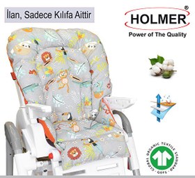 Resim Holmer Leke Tutmaz Organik Max-T Koyu Gri Mama Sandalyesi Minderi 