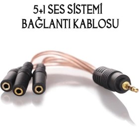 Resim Coverzone 5+1 Ses Sistemi Bağlantı Kablosu 1 Erkek 3 Dişi 